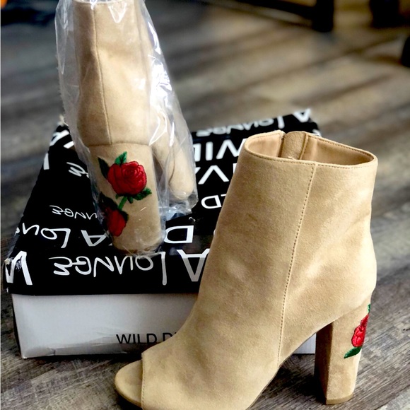 Beige Peep Toe Bootie - Picture 2 of 2